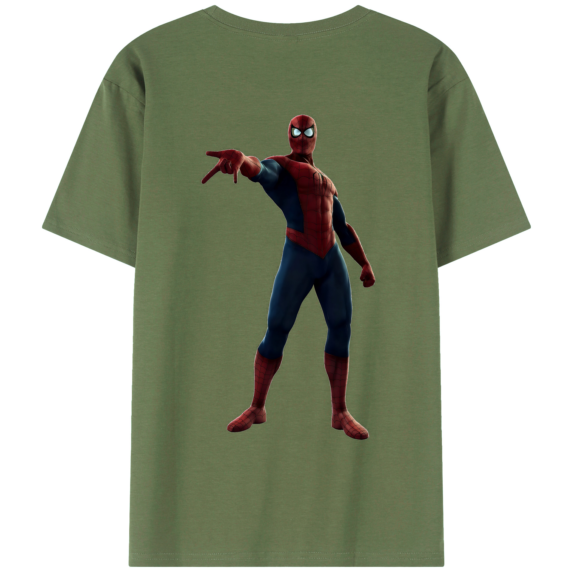（画像用） Spider Man スパイダーマン 綿100％ メンズ半袖Tシャツ（バックプリント） 通気性